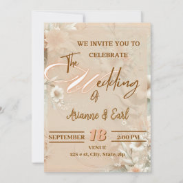 Elegante Blumenhochzeit Einladung