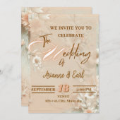 Elegante Blumenhochzeit Einladung (Vorne/Hinten)