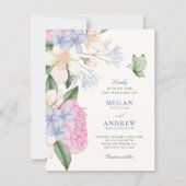 Elegante Blumenhochzeit Einladung (Vorderseite)