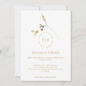 Elegante Blumenhochzeit Einladung (Vorderseite)