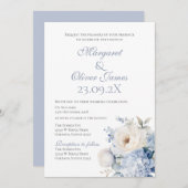 Elegante Blumenhochzeit Einladung (Vorne/Hinten)