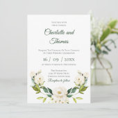Elegante Blumenhochzeit Einladung (Stehend Vorderseite)