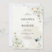 Elegante Blumenhochzeit Einladung (Vorderseite)