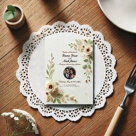 Elegante Blumenhochzeit Einladung