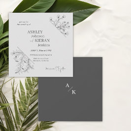 Elegante Blumenhochzeit Einladung