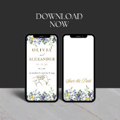 Elegante Blumenhochzeit Einladung