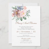 Elegante Blumenhochzeit Einladung (Vorderseite)