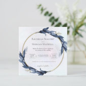 Elegante Blumenhochzeit Einladung (Stehend Vorderseite)