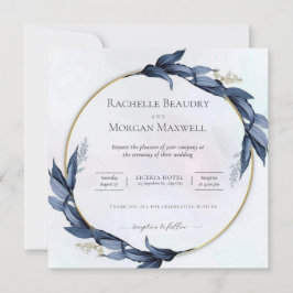 Elegante Blumenhochzeit Einladung