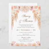 Elegante Blumenhochzeit Einladung (Vorne/Hinten)