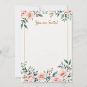 Elegante Blumenhochzeit Einladung (Rückseite)