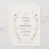 Elegante Blumenhochzeit Einladung (Vorne/Hinten)