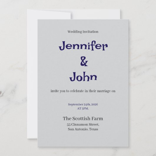 Elegante Blumenhochzeit Einladung (Vorderseite)