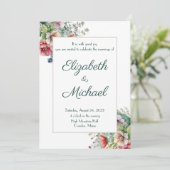 Elegante Blumenhochzeit Einladung (Stehend Vorderseite)