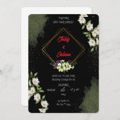 Elegante Blumenhochzeit Einladung (Vorne/Hinten)