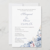 Elegante Blumenhochzeit Einladung (Vorderseite)