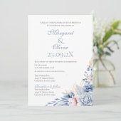 Elegante Blumenhochzeit Einladung (Stehend Vorderseite)