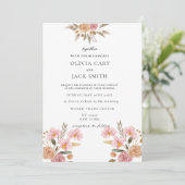 Elegante Blumenhochzeit Einladung (Stehend Vorderseite)