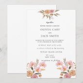 Elegante Blumenhochzeit Einladung (Vorne/Hinten)