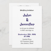 Elegante Blumenhochzeit Einladung (Vorne/Hinten)