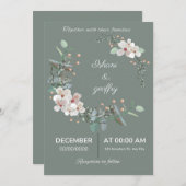 Elegante Blumenhochzeit Einladung (Vorne/Hinten)