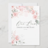 Elegante Blumenhochzeit Einladung Boho Blush Pink (Rückseite)