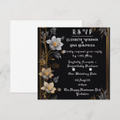 Elegante Blumenhochzeit Einladung Gold & Silber (Vorne/Hinten)