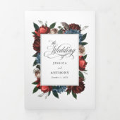 Elegante Blumenhochzeit Einladung mit Foto und UAW (Cover)