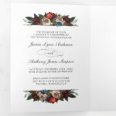 Elegante Blumenhochzeit Einladung mit Foto und UAW (Innen Erste Seite)