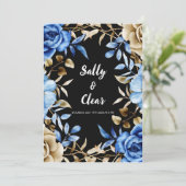 Elegante Blumenhochzeit Einladung mit Rose (Stehend Vorderseite)