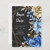 Elegante Blumenhochzeit Einladung mit Rose (Rückseite)