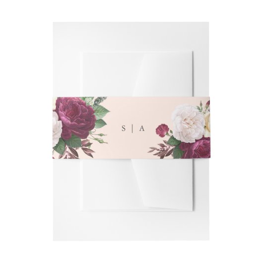 Elegante Blumenhochzeit Einladungsbanderole (Vorderseite Beispiel)