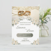 Elegante Blumenhochzeit - Emma & Liam Einladung (Stehend Vorderseite)