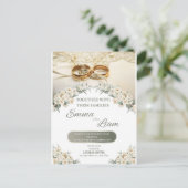 Elegante Blumenhochzeit - Emma & Liam Postkarte (Stehend Vorderseite)