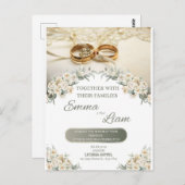 Elegante Blumenhochzeit - Emma & Liam Postkarte (Vorne/Hinten)