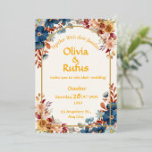 Elegante Blumenhochzeit Folieneinladung (Stehend vorne)