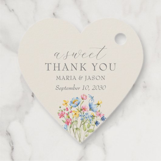 Elegante Blumenhochzeit Geschenkanhänger (Rückseite)