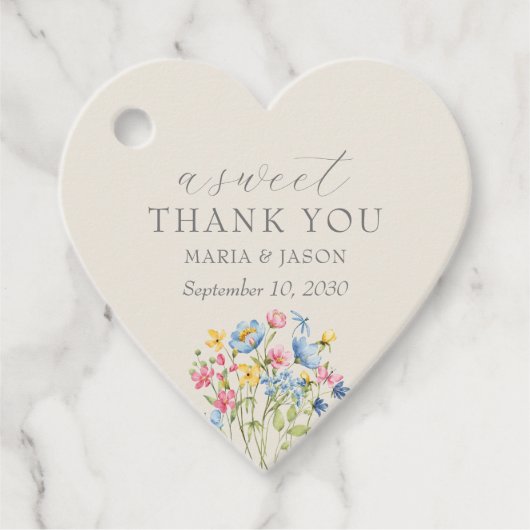 Elegante Blumenhochzeit Geschenkanhänger (Vorderseite)