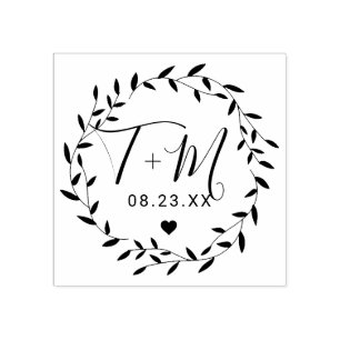 Elegante Blumenhochzeit Gummistempel