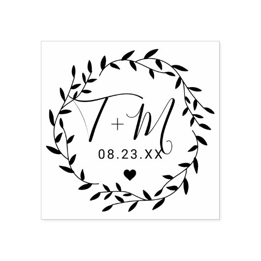 Elegante Blumenhochzeit Gummistempel (Prägung)