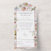 Elegante Blumenhochzeit in einer Einladung (Innen Boden)