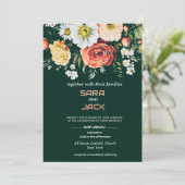 Elegante Blumenhochzeit - individuell anpassbar Einladung (Stehend Vorderseite)