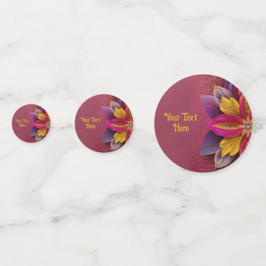 Elegante Blumenhochzeit Konfetti (Rückseiten)