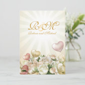 Elegante Blumenhochzeit lädt ein Einladung (Stehend Vorderseite)