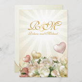 Elegante Blumenhochzeit lädt ein Einladung (Vorne/Hinten)