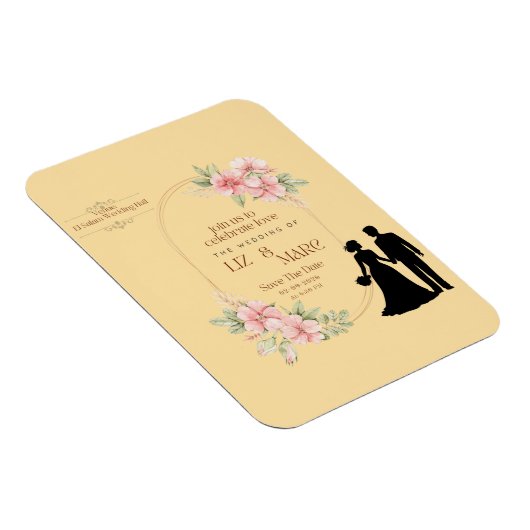 Elegante Blumenhochzeit Magnet (Rechte Seite)