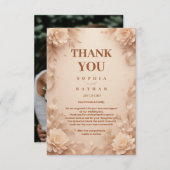 Elegante Blumenhochzeit mit Dankeschön-Karte indiv Dankeskarte (Vorne/Hinten)