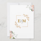 Elegante Blumenhochzeit mit Goldakzent Einladung (Rückseite)