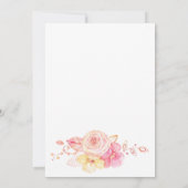 Elegante Blumenhochzeit mit Perlen und Spitzen Einladung (Rückseite)