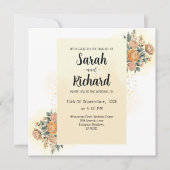 Elegante Blumenhochzeit mit QR-Code Einladung (Vorderseite)